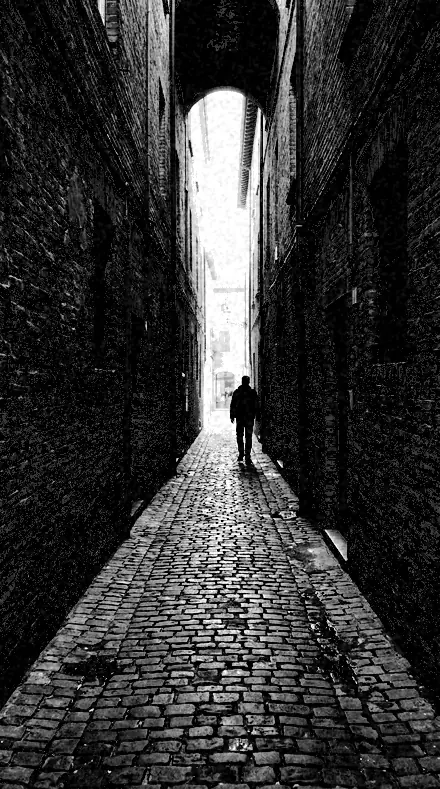 Graded with Film and Darkroom: Full Bleed on The alley, printed