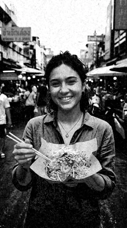 Graded with Film and Darkroom: Full Bleed on A face in the street, on emulsion