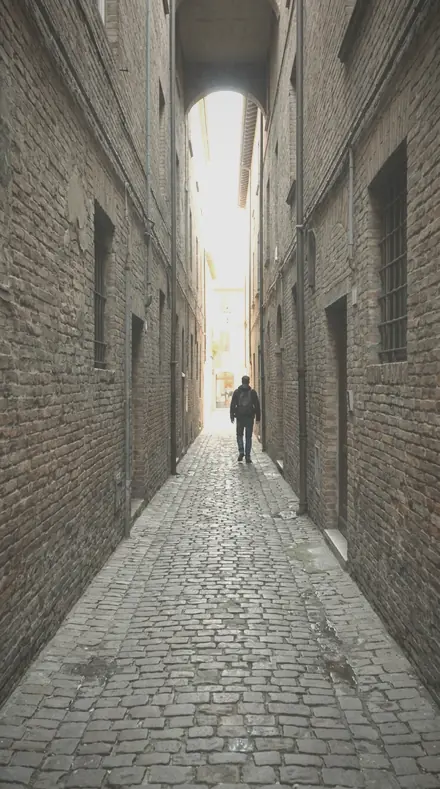 Graded with Film and Darkroom: Deep Fade on The alley, printed